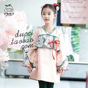 Cô gái retro váy dài tay mùa thu gió quốc gia trẻ em Váy Hanfu kiểu Trung Quốc xúng xính váy công chúa