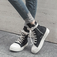 Cao-top sneakers nữ mùa thu ro Hàn Quốc phiên bản ulzzang đáy phẳng Harajuku hoang dã trắng dày dưới hip-hop nữ giày thủy triều giày bitis nữ