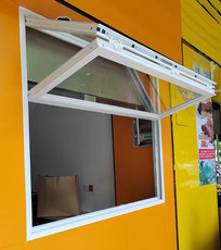 Оконные системы 上下折叠窗厨房奶茶店咖啡店提拉窗封阳台铝合金全开窗自动升降