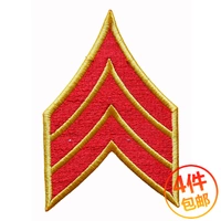 Vẻ đẹp đỏ đất * sergeant title armband - sergeant thêu nhãn chương Velcro thêu chương epaulettes có thể được tùy chỉnh miếng dán che quần áo rách