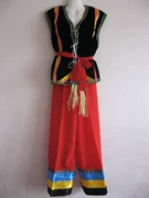 Quần áo dân tộc thiểu số Vân Nam Yi, quần đỏ, quần áo Yi không tay, trang phục múa Đại