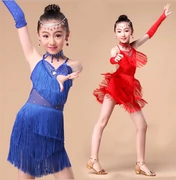Trang phục khiêu vũ trẻ em Latin Cô gái trẻ em Trang phục khiêu vũ khiêu vũ Latin trang phục thi đấu mới - Trang phục