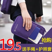 Thời trang Hàn Quốc du lịch túi hộ chiếu đa chức năng lưu trữ ví túi vé lớn gói tài liệu gói túi xách tay gói thẻ nhiều màu