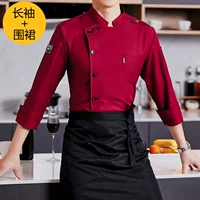 Красный лонгслив, фартук