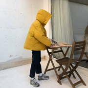 Quần áo cotton halogen lulu nữ 2018 mới áo khoác ngắn học sinh Hàn Quốc áo khoác mùa đông áo trùm đầu lỏng lẻo - Bông
