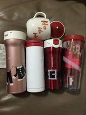 Герметичная чашка 日本现货2014 starbucks星巴克圣诞限定版hoho音符随手保温杯处理