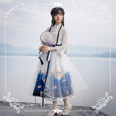taobao agent 【Spot goods】NYANYA Sea Birth Monthly Lolita Original Gauze Cemetery Two Wearing Skirt SK