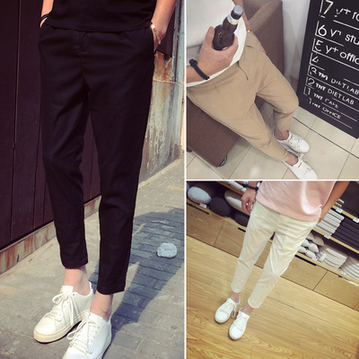 [Full 59] 2018 Mùa Xuân và Mùa Thu Thời Trang Mới Hàn Quốc phiên bản của hoang dã chín quần triều thanh niên sinh viên quần âu quần đũi nam Crop Jeans