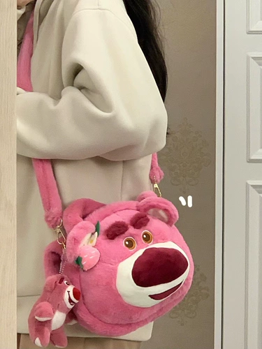 Демисезонная милая клубника, модная сумка через плечо, плюшевая сумка на одно плечо, коллекция 2023