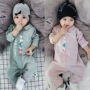 Babyiesies mùa xuân và mùa thu nam nữ áo dài tay romper romper 01 tuổi 3-6-9 tháng màu sắc phù hợp với quần áo thủy triều - Áo liền quần bộ body suit cho bé nhật bản