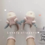 Li Xiaoyi 2018 dày dày sang trọng dép bông dễ thương nữ ấm áp hoạt hình chống trượt nhà trong nhà kéo tóc sandal nữ bitis