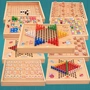 Cờ bay cờ vua backgammon bảng trò chơi đa mục đích bàn cờ trẻ em câu đố đồ chơi bằng gỗ người lớn trò chơi rút gỗ