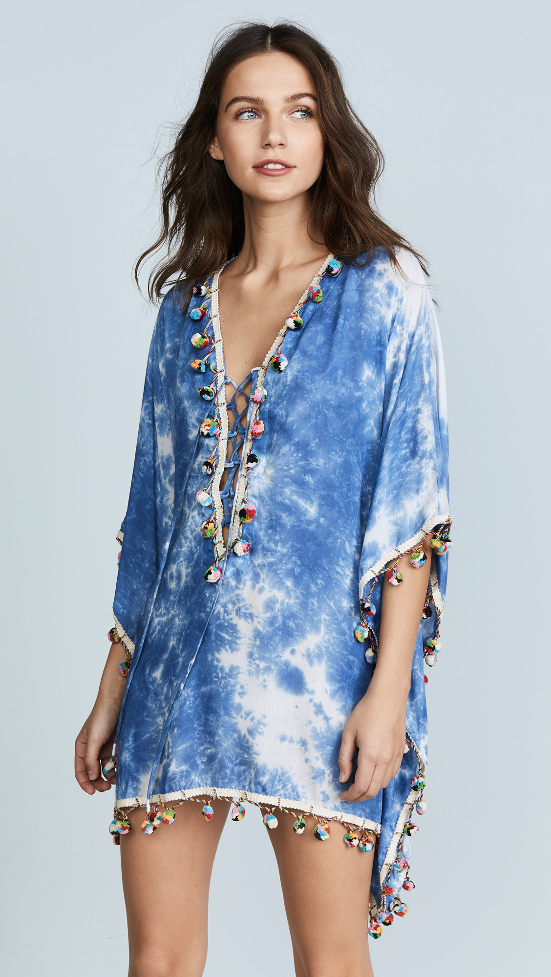 906#扎染莫代尔纤维系带长款上衣【实拍】【宏鼎品库(原拍酷网)】