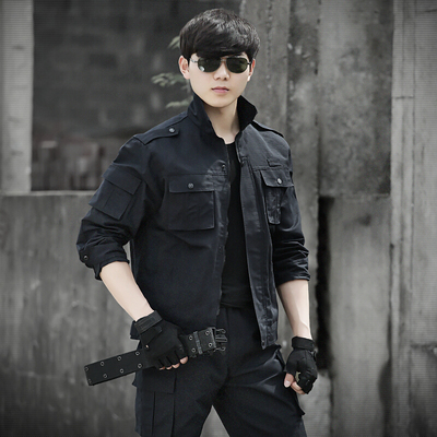 盾郎军装保安迷彩服作训服套装男黑色特勤工作服安保制服部队
