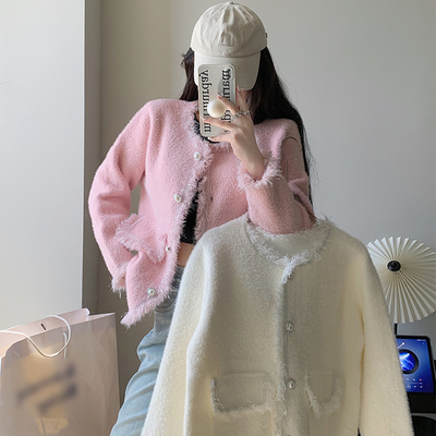taobao agent Jacket, knitted autumn cardigan, top, plus size, french style, Chanel style, 2023 collection, fitted, western style