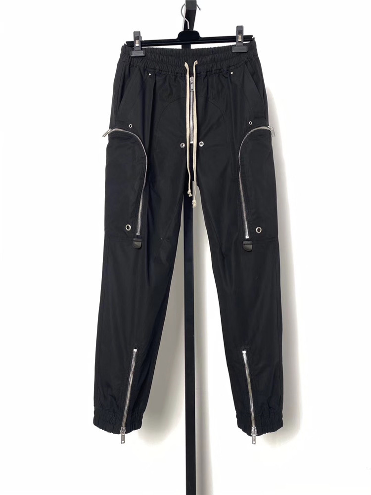 Blackdark vanguard RO  Side pocket Overalls zipper Tie one's feet trousers Kris men and women Same