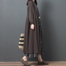 Одежда Больших размеров 大码女装秋冬季2023文艺胖mm宽松休闲长袖针织开衫中长款毛衣外套