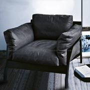 sáp dầu nordic sofa da retro LOFT ánh sáng sắt wrought hiện đại nhỏ gọn ghế sofa da cao cấp lớp đầu tiên của da ba-bit - Ghế sô pha