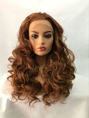 taobao agent Foreign trade wig long roll in the brown lady wig 60 cm