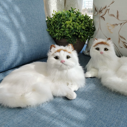 Реалистичная модель животного, фигурка, большая кукла ручной работы, креативный декор для домашнего использования, кот