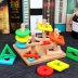 mầm non phát triển lực lượng giáo dục đồ chơi giáo dục cho trẻ em 1-2-3-6 tuần 4 tuổi bé trai và bé gái hình dạng phù hợp với câu đố Đồ chơi bằng gỗ