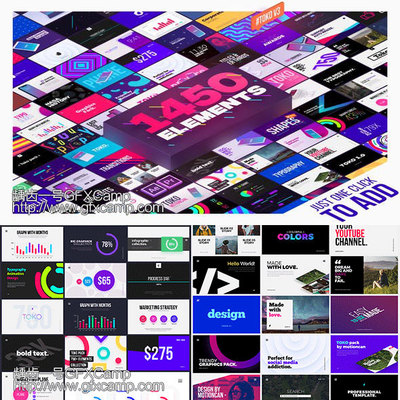 AE脚本+PR预设-1450+时尚排版商品介绍宣传包装文字标题字幕条Logo动画转场背景元素包 Graphics Pack TOKO V3(支持2019)-天天素材网