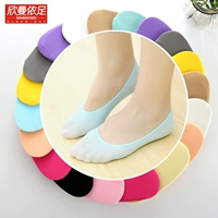 10 đôi vớ nữ vớ thuyền nữ không trượt silicone mùa xuân và mùa hè cha mẹ và con phần mỏng nông miệng ma thuật vô hình nhung ngắn vớ tất dài