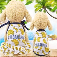 Cat Dog Cặp đôi Váy mùa hè Pet Pet Dress Banana In VIP Teddy Puppy Váy T-shirt - Quần áo & phụ kiện thú cưng áo cho chó phốc