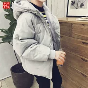 Hàn Quốc đội mũ trùm đầu áo khoác mùa đông phân bón nam taxi XL đoạn ngắn áo lỏng áo khoác phụ tuổi teen dòng nam