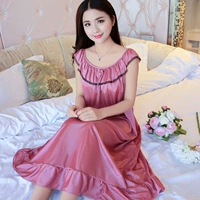 Siêu lớn kích thước nightdress nữ mùa hè 300 pound phụ nữ mang thai cộng với phân bón để tăng 230 lỏng kích thước lớn mang thai băng lụa dài đồ ngủ váy ngủ mùa đông