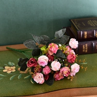 Реалистичное украшение для гостиной в помещении, журнальный столик, европейский стиль, розы