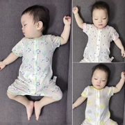 Quần sơ sinh cotton lưới mùa hè siêu mỏng thoáng khí cho trẻ sơ sinh không xương tươi phiên bản Hàn Quốc của quần áo leo núi Quần áo trẻ em - Áo liền quần