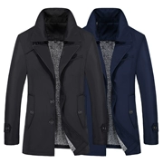 Mùa thu và mùa đông nam áo gió ngắn Phiên bản trung niên của Hàn Quốc tự kinh doanh người đàn ông béo mập cộng với phân bón áo khoác dày XL