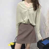 Бесплатная доставка!20215#Корейская простая и классическая кофейная юбка на молнии 0,22 кг