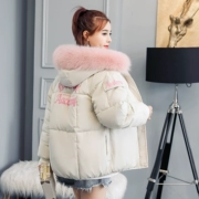 Áo bông Hàn Quốc phiên bản của mùa đông phụ nữ chống mùa dày phần ngắn bông 袄 ulzzang sinh viên lớn cổ áo lông thú