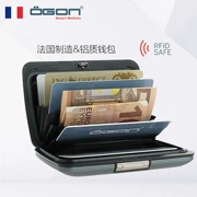 OGON Pháp Châu Âu thư mục nhôm ví người đàn ông thẻ gói thẻ không thấm nước chống-RFID nhập khẩu quà tặng doanh nghiệp ví kim loại