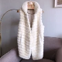 Đan Mạch mới không tay nhập khẩu nước 貂 貂 拼接 条纹 中 - Faux Fur áo lông cừu chính hãng