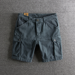 Mùa hè mới American cũ tay nghề đa túi quần dệt cotton nam quần short hoang dã quần âu