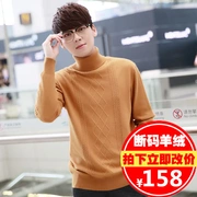 Mùa thu và mùa đông tải áo len cashmere cao ve áo nam xoắn kích thước lớn áo len dài tay áo thun áo len nam dày