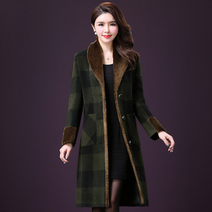 2017 mới phần dài Hàn Quốc phiên bản của áo len trung niên thời trang Mỏng mùa thu và mùa đông dày cashmere mẹ áo áo khoác nữ mùa đông