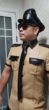 Leather uniform, genuine leather sheepskin tie, male security guard, bar performer, male business suit, office worker, cool tie
