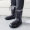 Giày đi mưa chống trượt cho nam giới mới mang giày bảo hiểm lao động cỡ lớn chống lao cộng với giày xô nhung không thấm nước màu đen ủng nam - Rainshoes