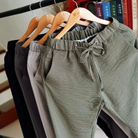 Quần nam cotton và linen quần âu nam Hàn Quốc phiên bản của mỏng mỏng phần linen chín quần băng lụa chân quần siêu mỏng mùa hè quần jean nam cao cấp