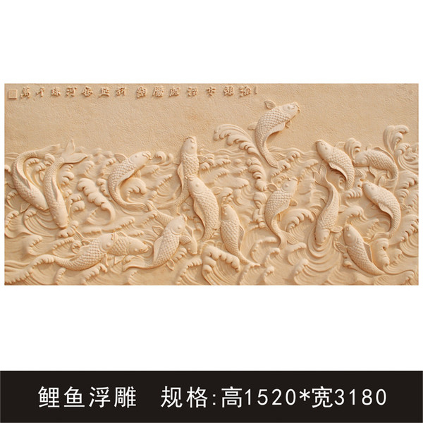 Внешняя стена песчаник рельеф комнатный рельеф стена декоративный ВИД ВОДЫ рельеф стена искусство песчаник рельеф - карп Прыгать портал