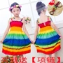 Cô gái ăn mặc mùa hè dress 2018 new phong cách nước ngoài ống top strap dress cotton trẻ em bãi biển dress kỳ nghỉ bên bờ biển váy mùa hè cho bé gái