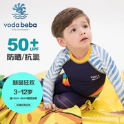 Quần áo trẻ em ban đầu VodaBeba áo tắm trẻ em bãi biển bé trai chia tay kem chống nắng dài tay cầu vồng hoạt hình lặn - Đồ bơi trẻ em