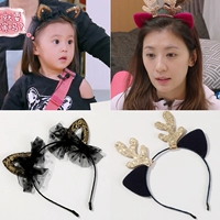 Phụ kiện tóc cho trẻ em 咘 咘 Jia Jingwen với đồ trang sức đầu bé gái tai mèo dễ thương headband kẹp tóc Công chúa headband nữ băng đô nữ