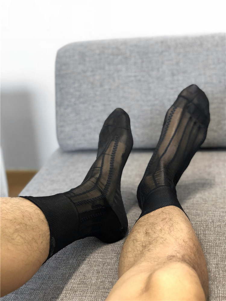 BlackDashan sir old-fashioned nylon ultrathin transparent sexy formal wear Let go nylon man silk stockings good Great wall pattern