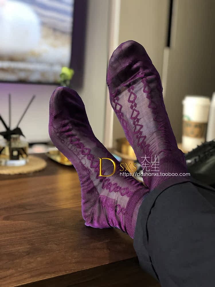 Purplish RedDashan sir old-fashioned nylon ultrathin transparent sexy formal wear business affairs Let go nylon man silk stockings Knot paragraph