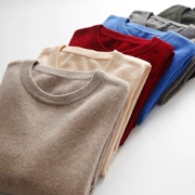 Áo len cashmere cổ tròn nam áo len cashmere nguyên chất cho nam giới mùa thu và mùa đông của áo len dệt kim cổ chữ V